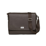 Grained Leather Messenger Bag // Brown