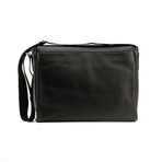 Grained Leather Messenger Bag // Black
