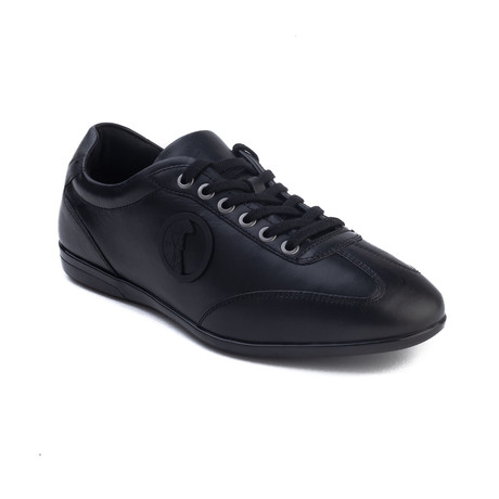 Leather Medusa Low Top Tonal Sneaker // Black (US: 6)