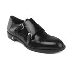 Leather Lace-up Monk Strap Oxford Dress Shoe // Black (US: 6)