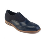 Leather Lace-up Derby Dress Shoe // Navy Blue (US: 11)