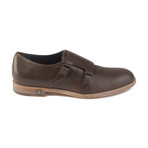 Leather Lace-up Monk Strap Oxford Dress Shoe // Brown (US: 7)
