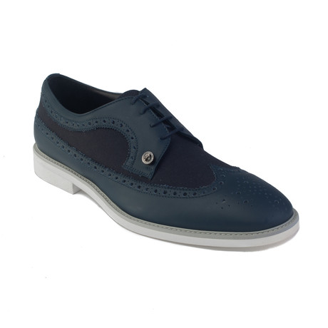 Versace Collection // Brogue Derby Dress Shoes // Navy Blue (US: 7)