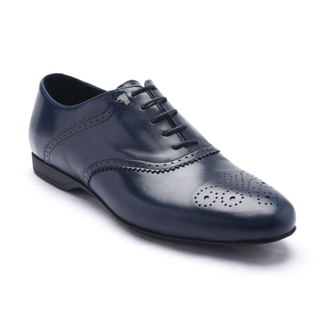 Leather Oxford Lace-Up Dress Shoe // Navy Blue (US: 7)