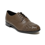 Versace Collection // Lace-up Intrecciato Dress Shoes // Brown (US: 6)