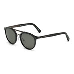 Round Top Bar Sunglasses // Black + Smoke // Polarized