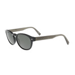Zegna // Men's Classic Oval Polarized Sunglasses // Black + Gray