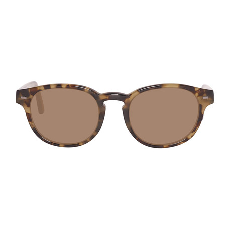 Ermenegildo Zegna // Classic Oval Polarized Sunglasses // Colored Havana + Brown