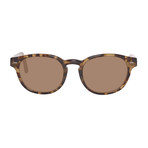 Zegna // Men's Classic Oval Polarized Sunglasses // Colored Havana + Brown