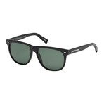 Zegna // Classic Rectangle Polarized Sunglasses // Black + Green