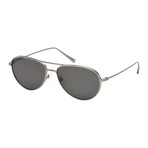 Zegna // Titanium Polarized Aviator Sunglasses // Natural Titanium + Gray