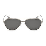 Zegna // Titanium Polarized Aviator Sunglasses // Natural Titanium + Gray