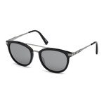 Ermenegildo Zegna // Acetate + Titanium Aviator Sunglasses // Black + Gray Mirror