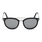 Ermenegildo Zegna // Acetate + Titanium Aviator Sunglasses // Black + Gray Mirror
