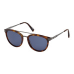 Zegna // Acetate + Titanium Aviator Sunglasses // Tortoise + Blue