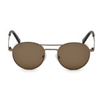 Zegna // Round Aviator Sunglasses // Matte Bronze + Brown