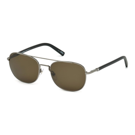 Montblanc // Navigator Sunglasses // Silver + Black + Brown