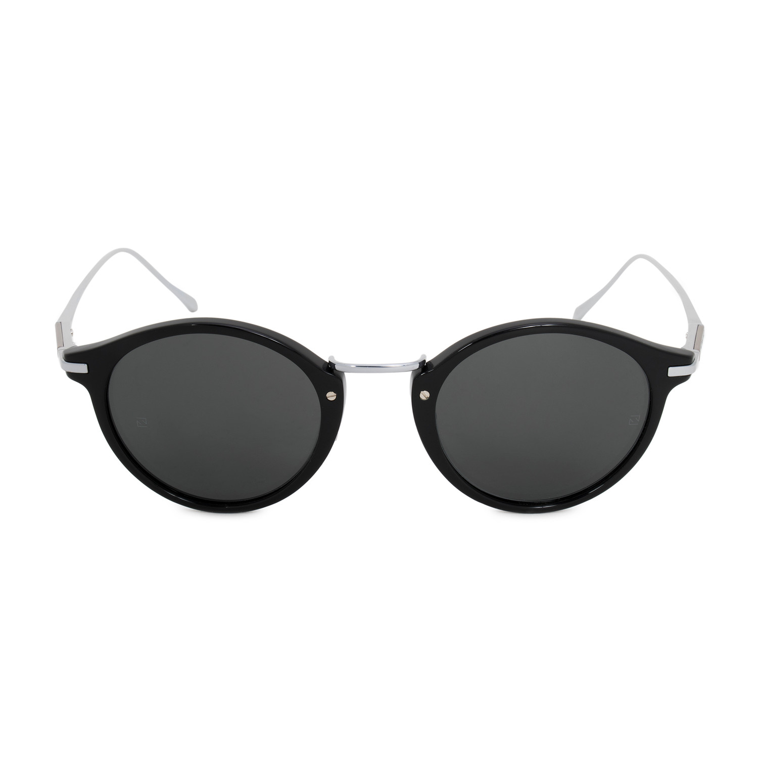 Montblanc // Round Titanium Sunglasses // Silver + Black + Gray ...