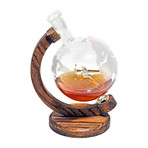 Etched Globe Liquor Decanter // Glass Fighter Plane