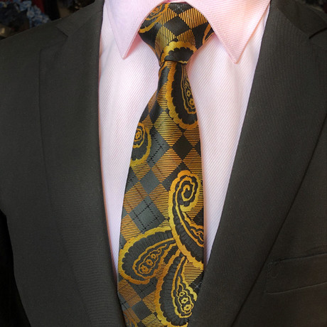Handmade Silk Tie // Polished Gold Design