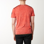 Acid Wash Travel Graphic Tee // Coral (S)
