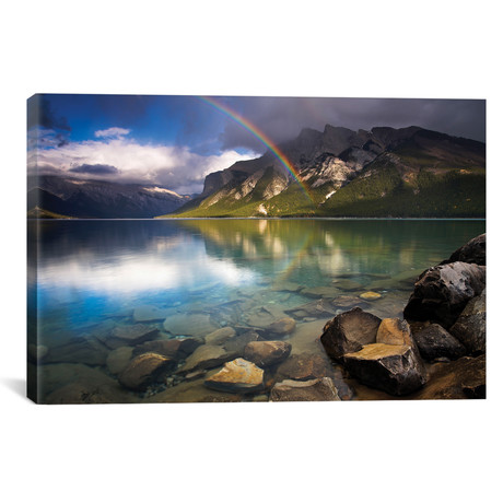 Rainbow Over Lake Minnewanka // Adam Burton (26"W x 18"H x 0.75"D)