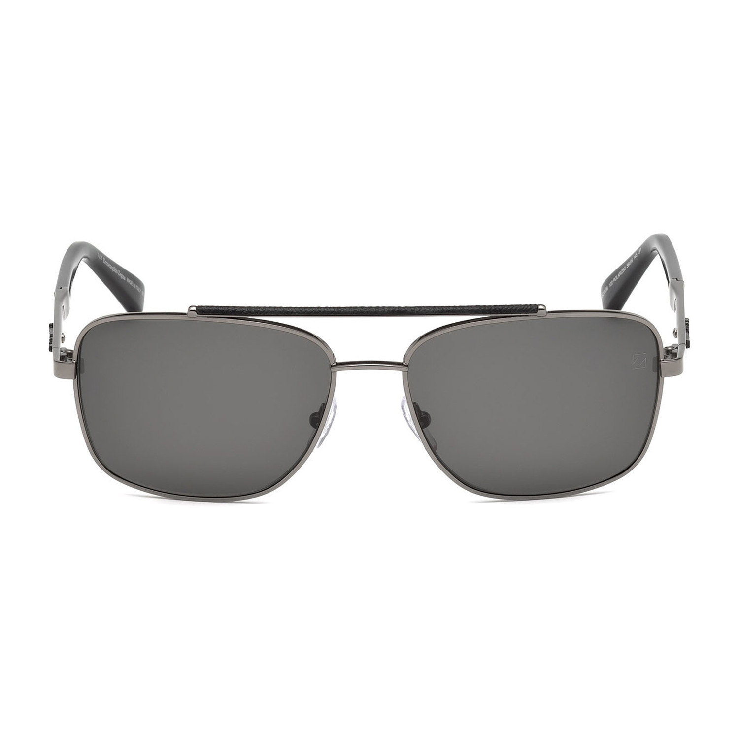 Zegna // Polarized Navigator Sunglasses // Silver + Gray - Designer ...