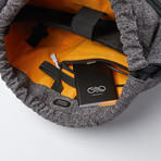 Roam Drawstring City + Laptop Sleeve (Gray Cut-Resistant Exterior + Orange Interior)