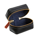 Sanderson Leather Cufflink Box (Smoky Quartz Brown & Oxblood)