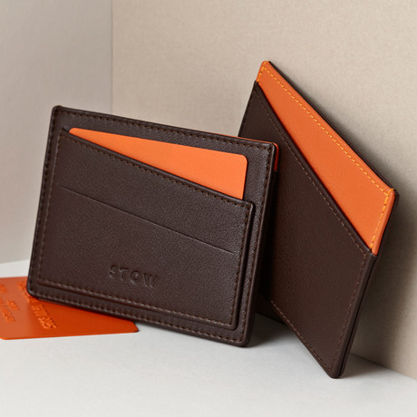 Card Wallet (Smoky Quartz Brown & Pale Orange)