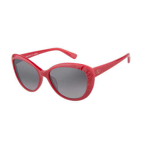 Valentino // Cat Eye Acetate Sunglasses // Red + Gray Gradient