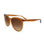 Valentino // Oversized Round Acetate Sunglasses // Rust + Brown Gradient