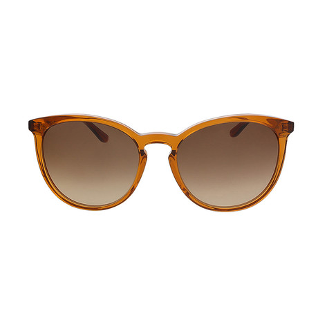Valentino // Oversized Round Acetate Sunglasses // Rust + Brown Gradient