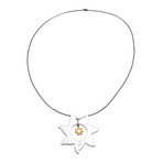 Vintage Bliss by Damiani 18k Yellow Gold + Stainless Steel Girasole Diamond Pendant Necklace