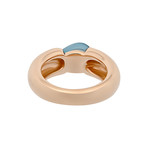 Vintage Pomellato Sassi 18k Rose Gold Blue Topaz Ring // Ring Size: 5.25