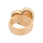 Vintage Pomellato Sabbia 18k Yellow Gold Brown Diamond Heart Ring // Ring Size: 5.75