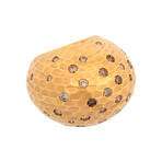 Vintage Pomellato Duna 18k Yellow Gold Brown Diamond Dome Ring // Ring Size: 4.75