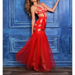 I'm Your Fantasy Mermaid Dress + Tulle Tail // Red (M)