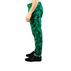 Versace // Slim Fit Tropical Print Trouser Pants // Green + Black (US: 32)
