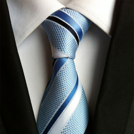 Blanc // Striped Handmade Silk Tie // Blue