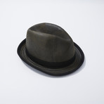 Leather Fedora // Brown (L)