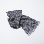 Fine Stripe Print Scarf // Gray