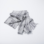 John Varvatos // Exploded Shirt Plaid Scarf // Gray