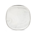 10.6" Large Dinner Plate (Marble + Platinum)