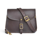 Side Cross Messenger Bag // Brown