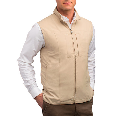 RFID-Blocking Travel Vest // Men // Khaki (M)