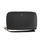 Brioni // Leather Double Compartment Wallet // Black