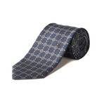 Brioni // Silk Checkered Pattern Tie // Blue + Yellow