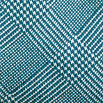 Brioni // Silk Pattern Tie // Aqua + White