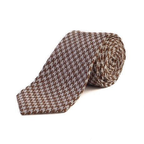 Tom Ford // Silk Woven Patterned Tie // Brown